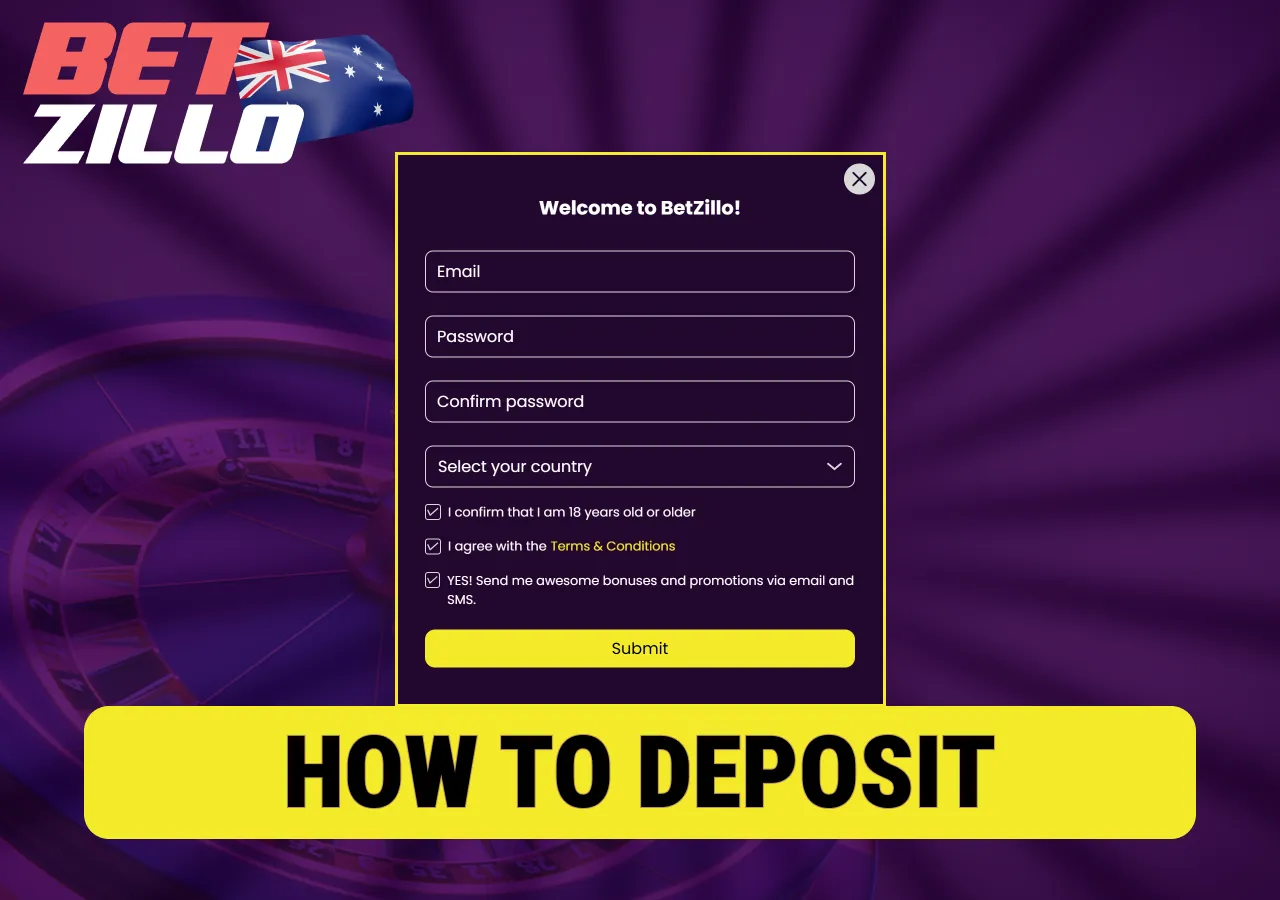 Depositing funds for betzillo